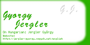 gyorgy jergler business card