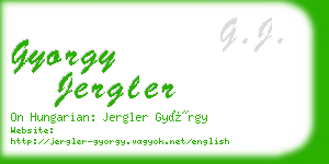 gyorgy jergler business card